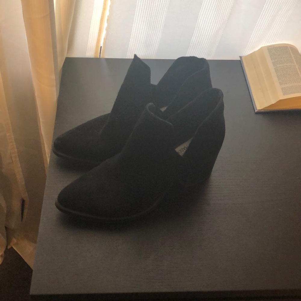 Black suede Steve Madden booties